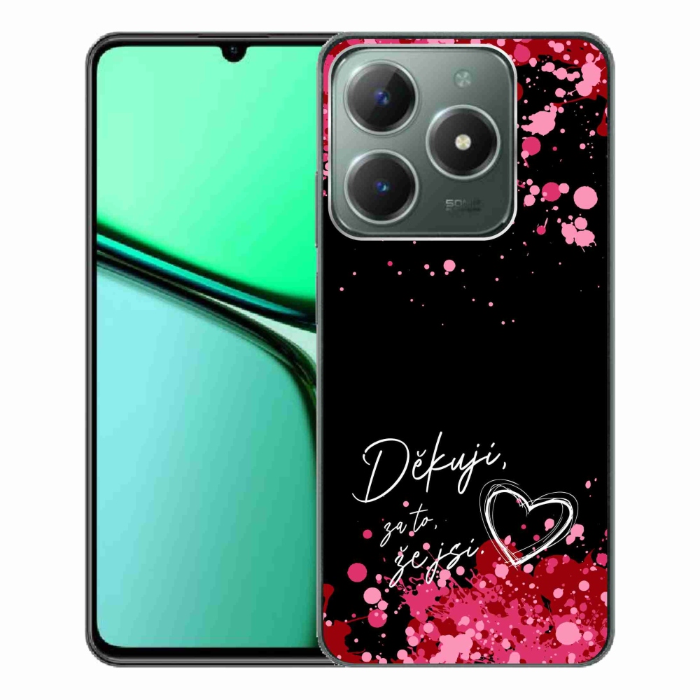 Gelový kryt mmCase na Realme C61 - zamilovaný text 2 černé pozadí