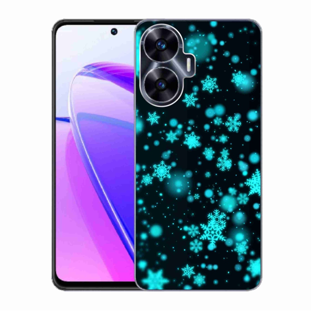 Gelový kryt mmCase na Realme C55 - sněhové vločky 1
