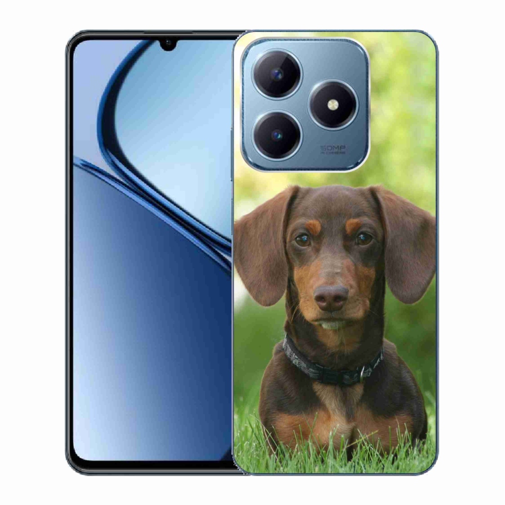 Gelový obal mmCase na Realme C63 - hnědý jezevčík
