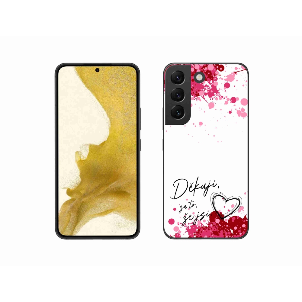 Gelový kryt mmCase na Samsung Galaxy S22 5G - zamilovaný text 2 bílé pozadí
