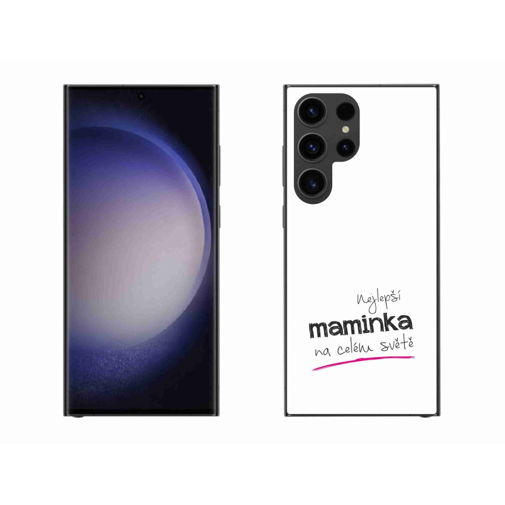 Gelový kryt mmCase na Samsung Galaxy S23 Ultra 5G - nejlepší maminka 4 bílé pozadí