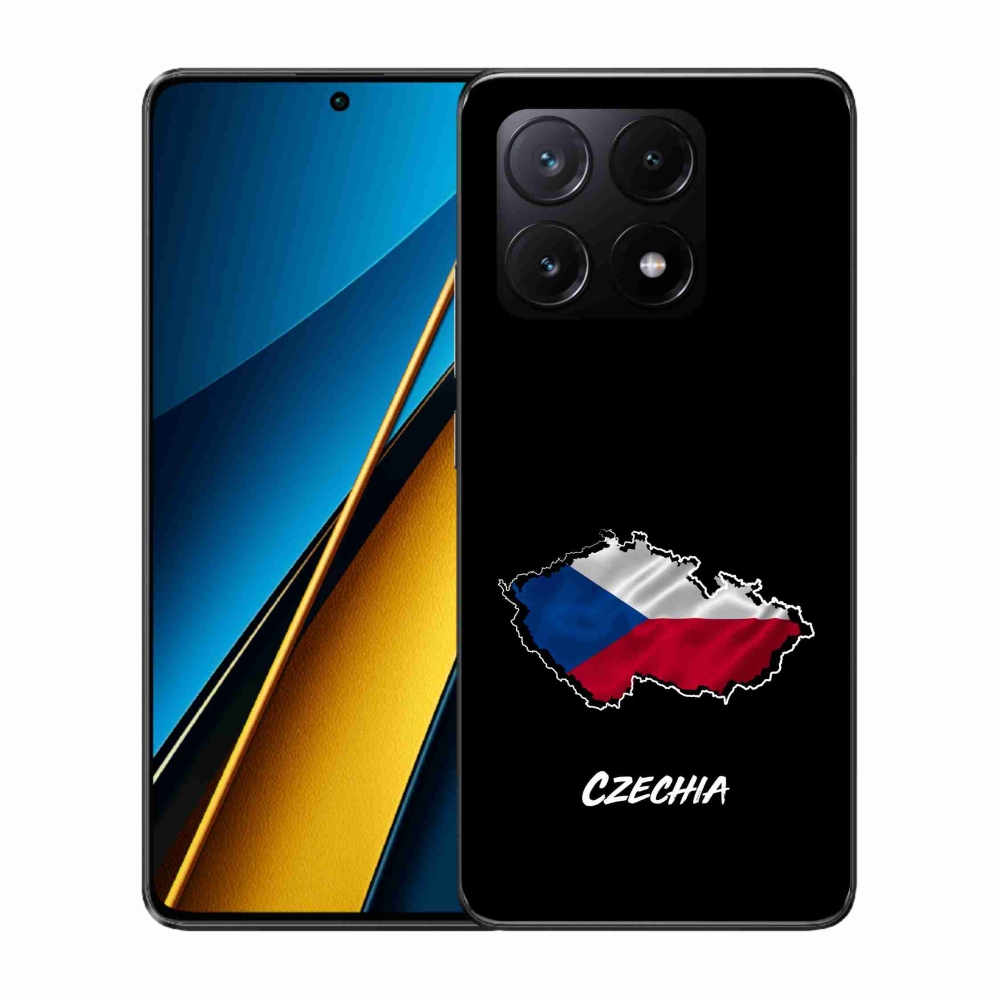 Gelový kryt mmCase na Xiaomi Poco X6 Pro 5G - Czechia černé pozadí