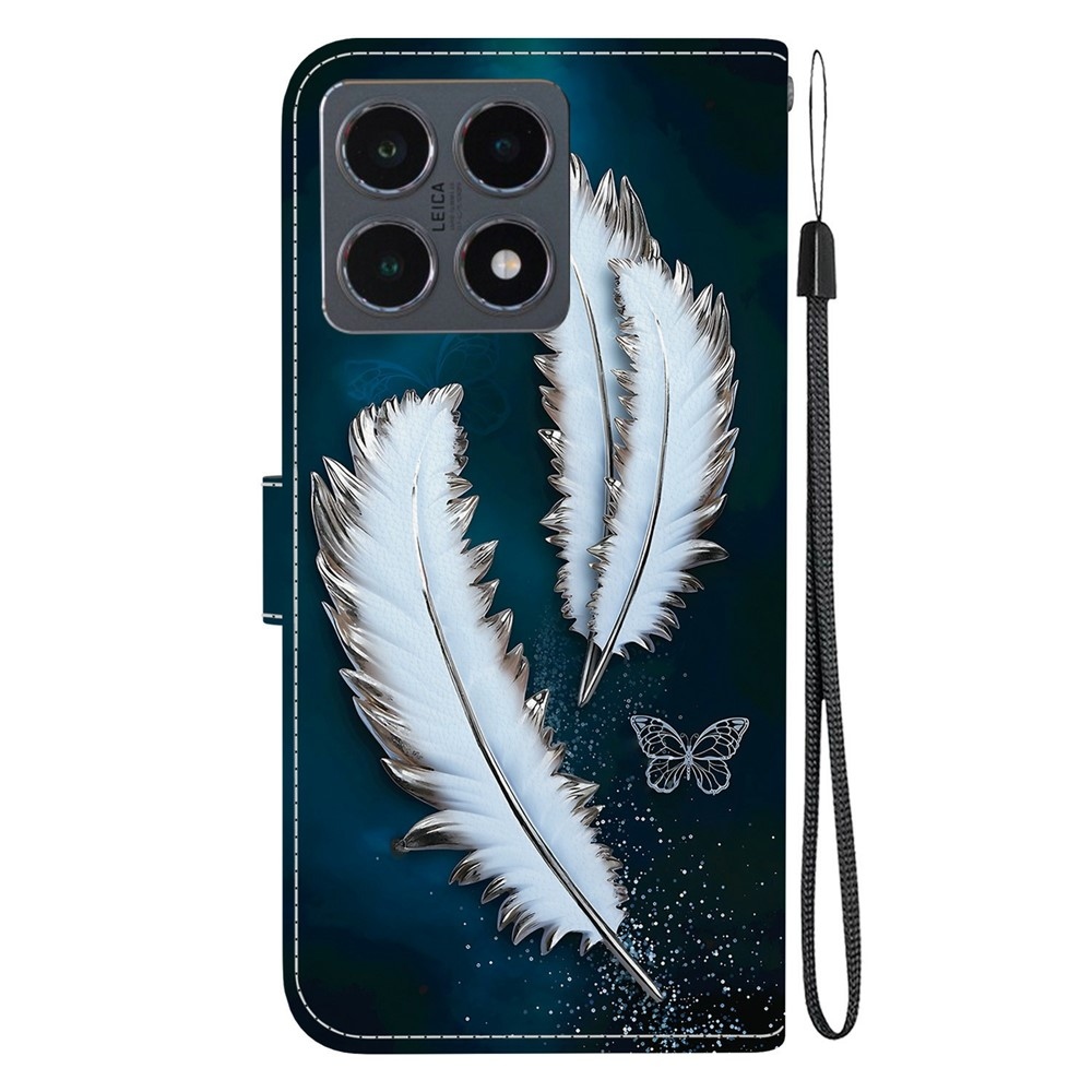 Versatile knížkové pouzdro na Xiaomi 15T - bílá pírka