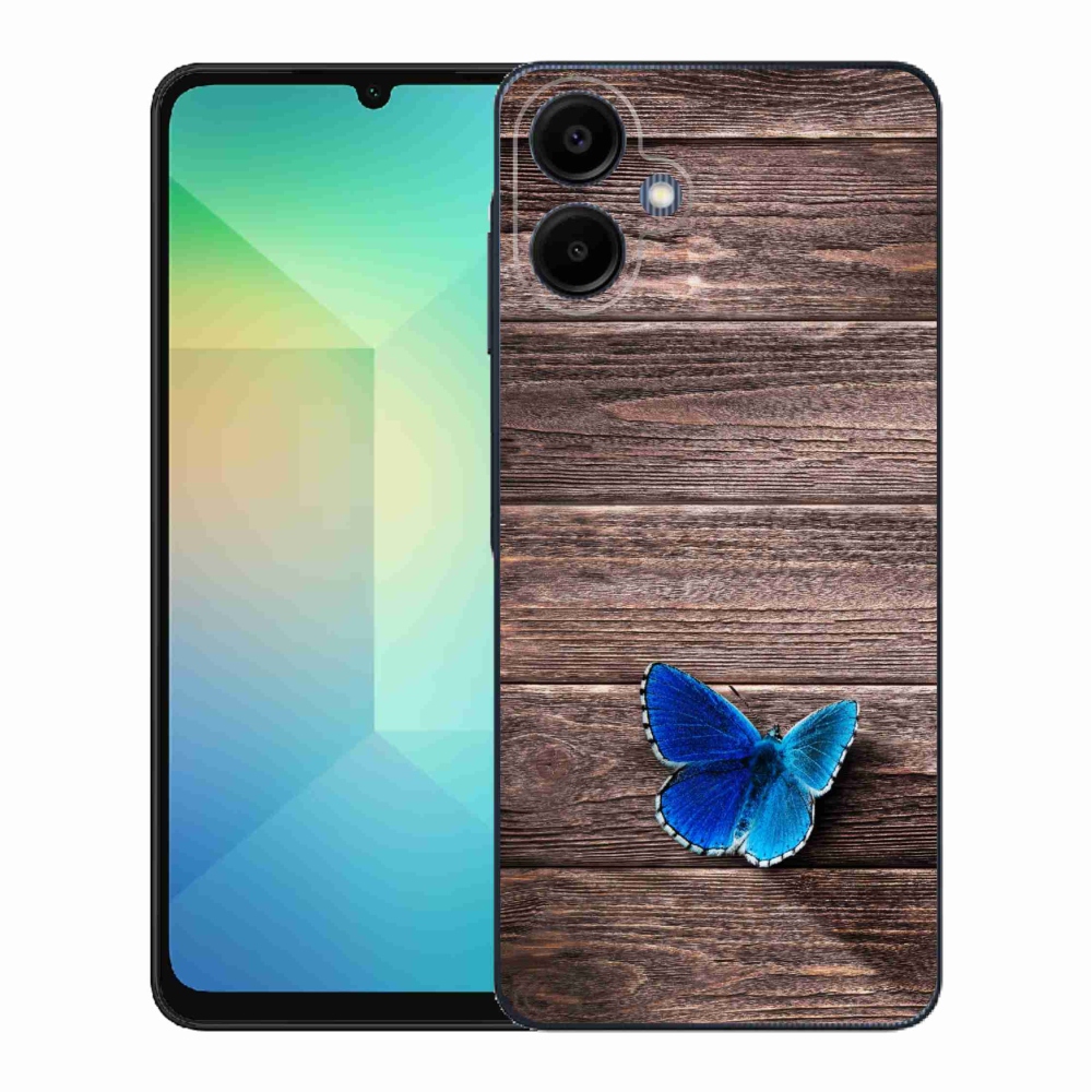 Gelový kryt mmCase na Samsung Galaxy A06 4G - modrý motýl 1