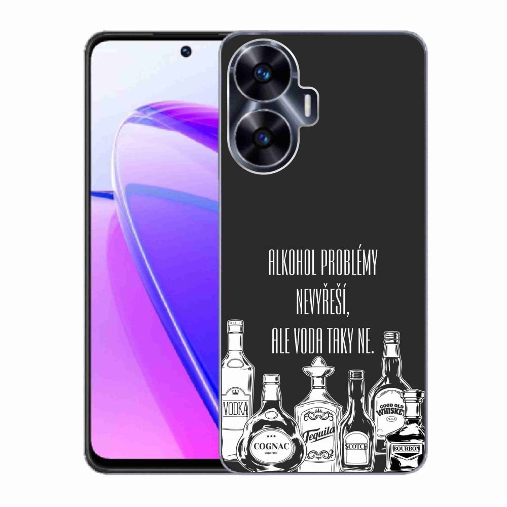 Gelový kryt mmCase na Realme C55 - vtipný text černé pozadí