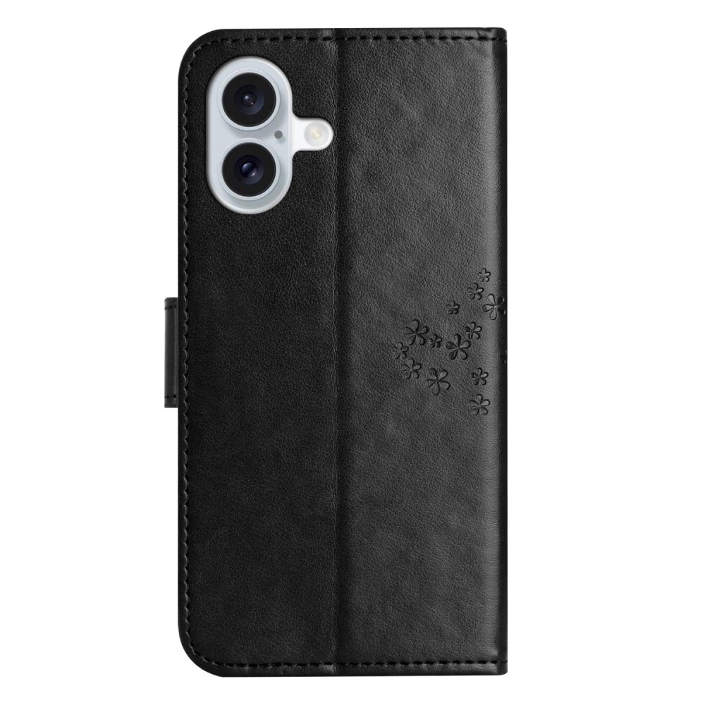 Tree knížkové pouzdro na iPhone 16 - černé