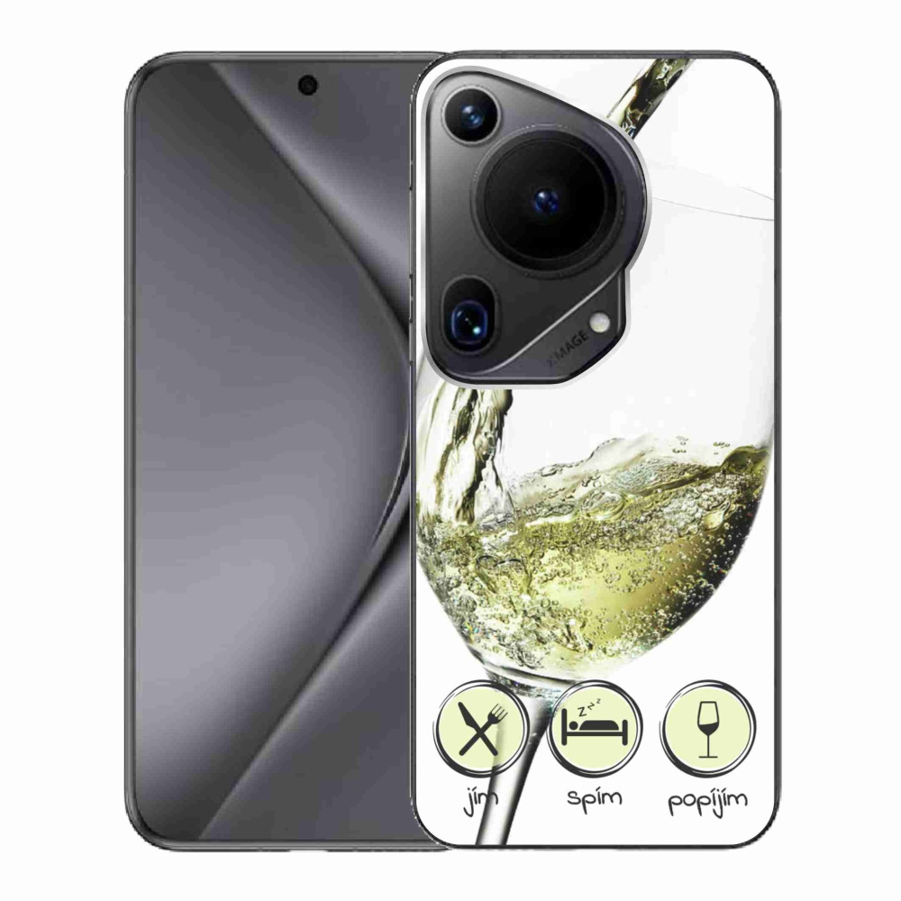 Gelový obal mmCase na Huawei Pura 70 Ultra - sklenička vína bílé