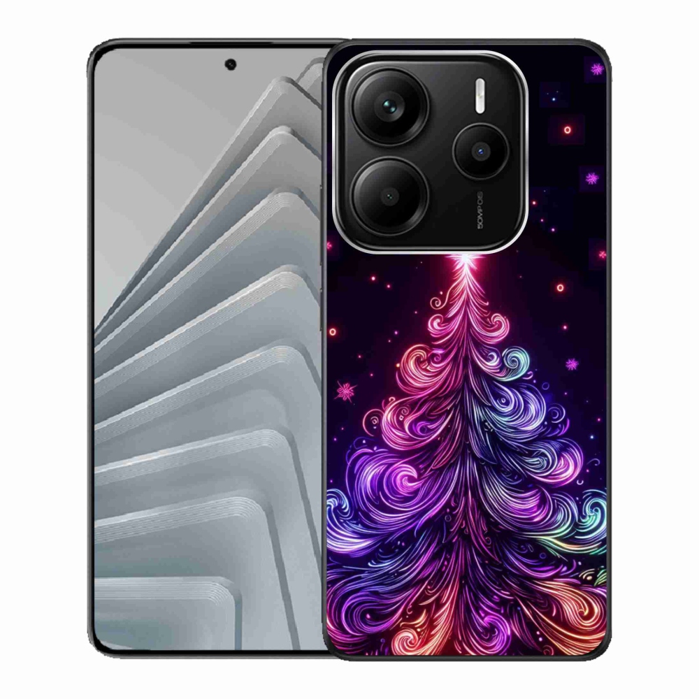 Gelový kryt mmCase na Xiaomi Redmi Note 14 5G - neonový vánoční stromek 1