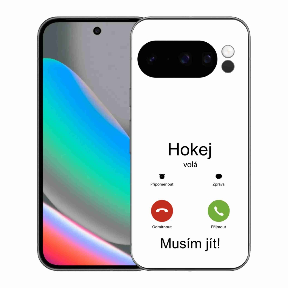 Gelový kryt mmCase na Google Pixel 10 Pro - hokej volá bílé pozadí