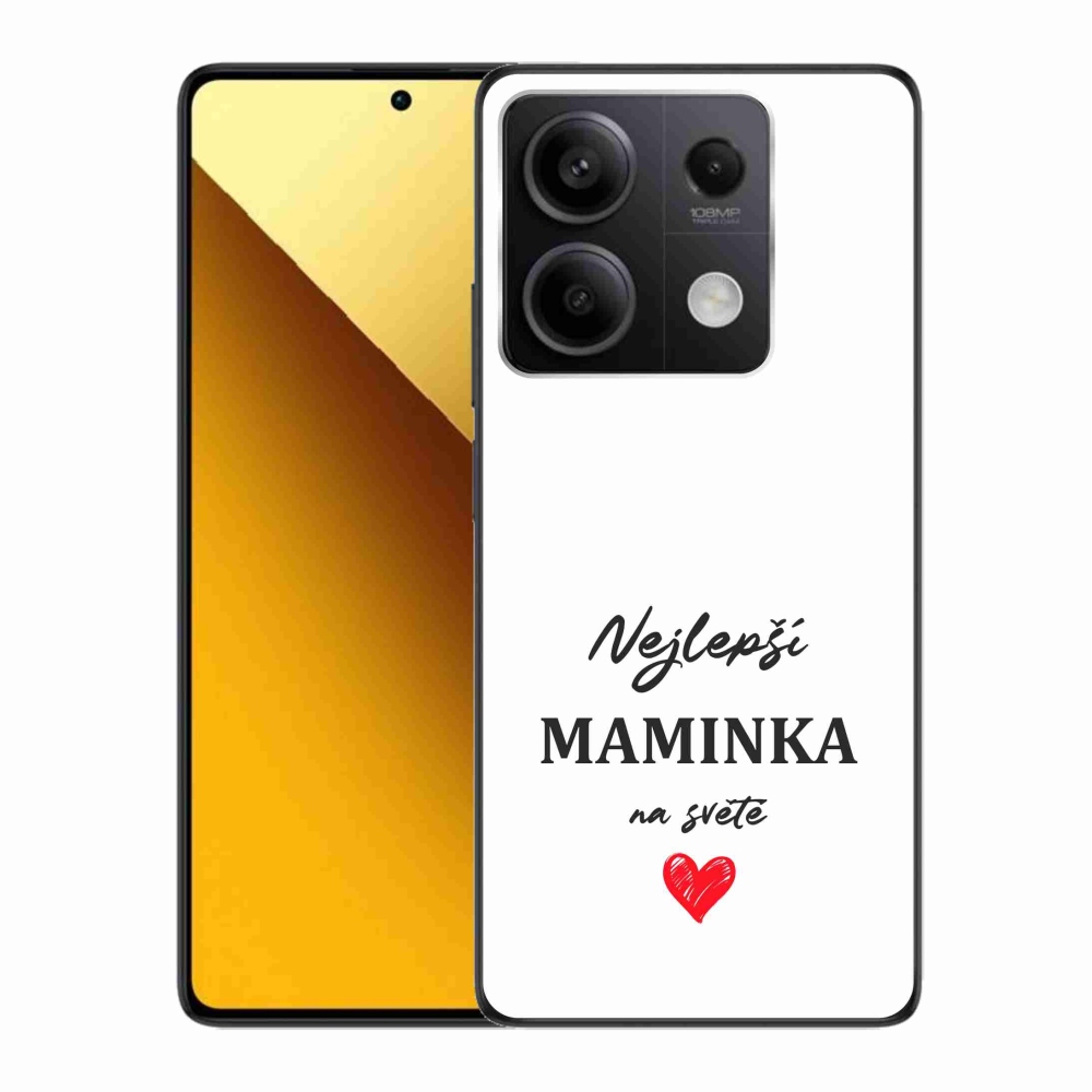 Gelový kryt mmCase na Xiaomi Redmi Note 13 5G - nejlepší maminka 1 bílé pozadí