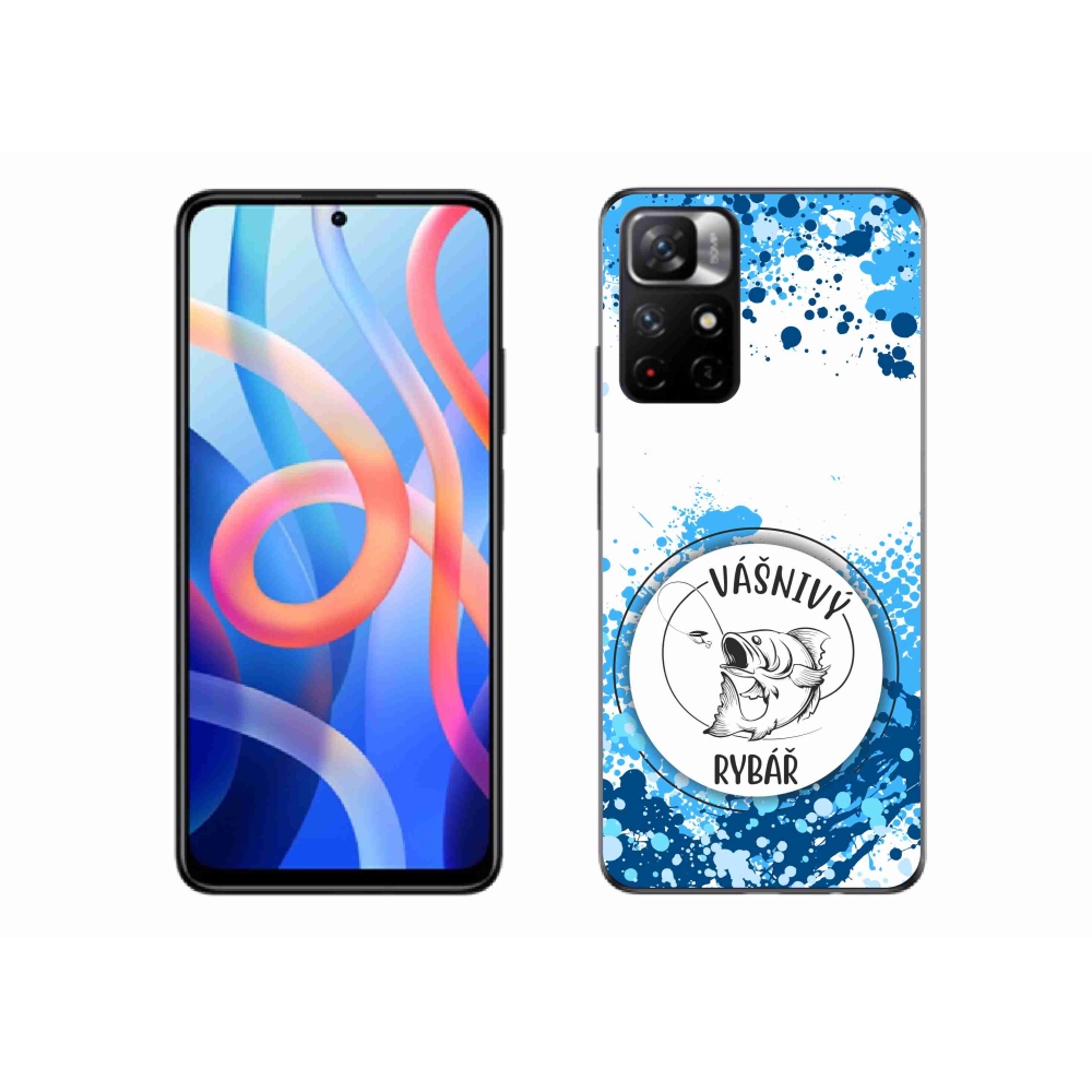 Gelový kryt mmCase na Xiaomi Redmi Note 11S 5G - vášnivý rybář bílé pozadí