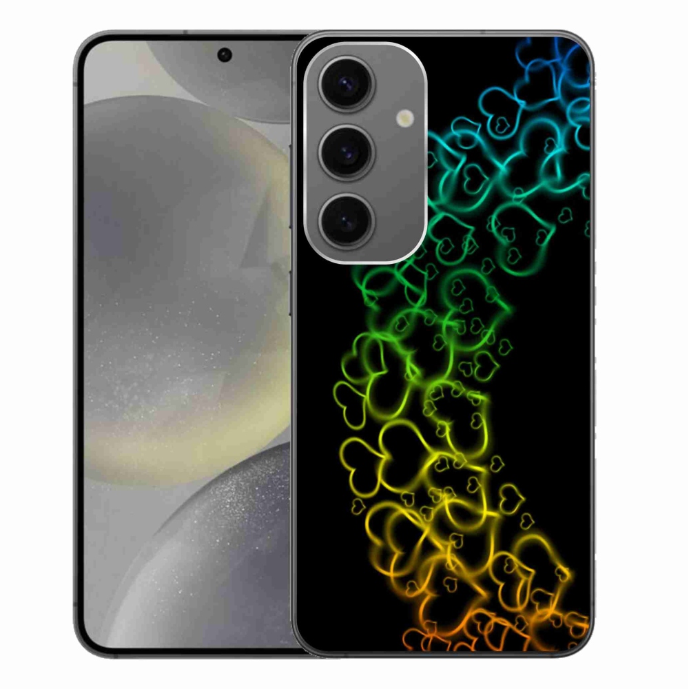 Gelový kryt mmCase na Samsung Galaxy S24+ - barevná srdíčka