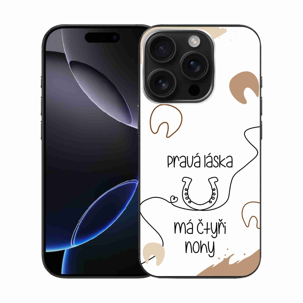 Gelový kryt mmCase na iPhone 16 Pro - koňský motiv bílé pozadí