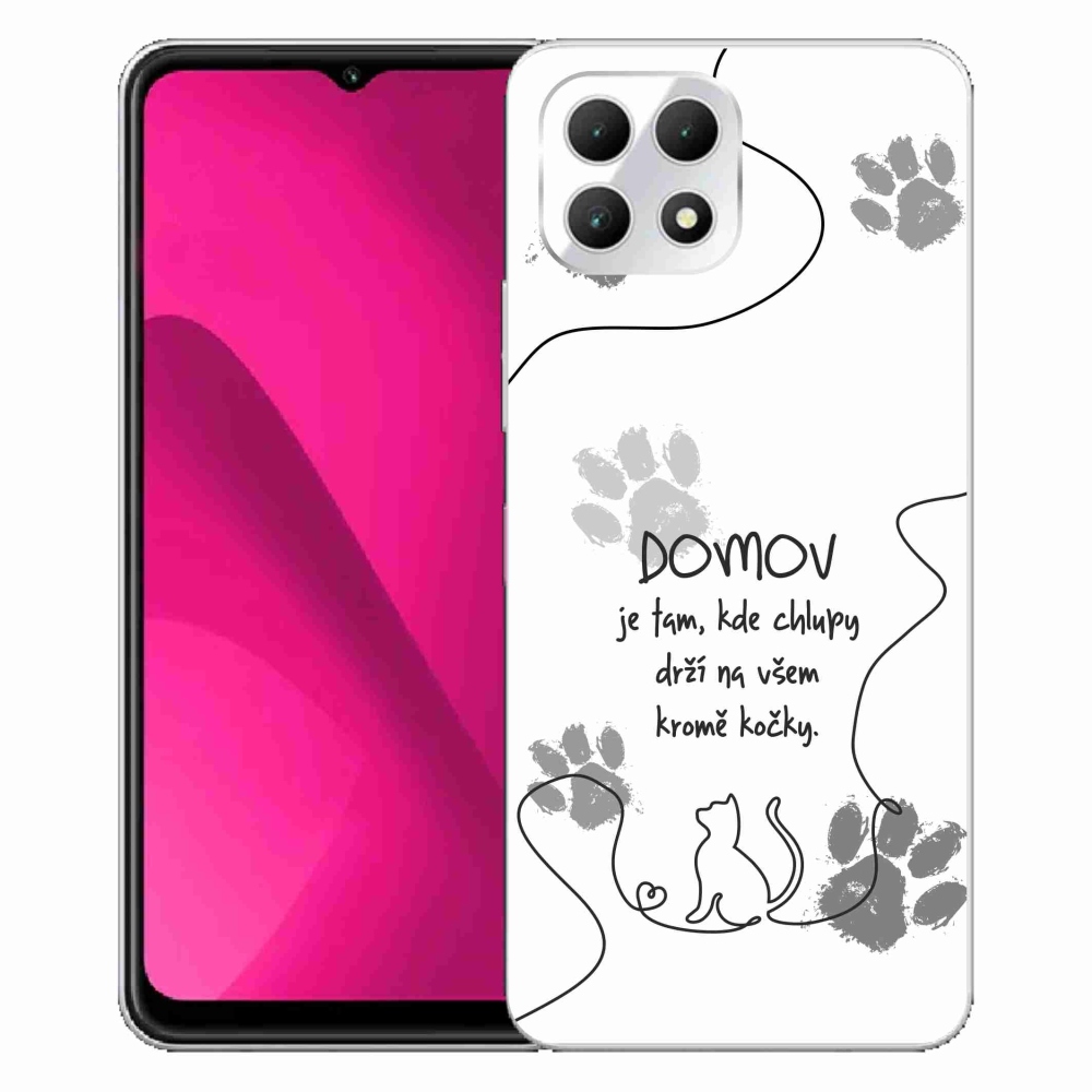 Gelový kryt mmCase na T-Mobile T Phone 2 - kočičí motiv bílé pozadí