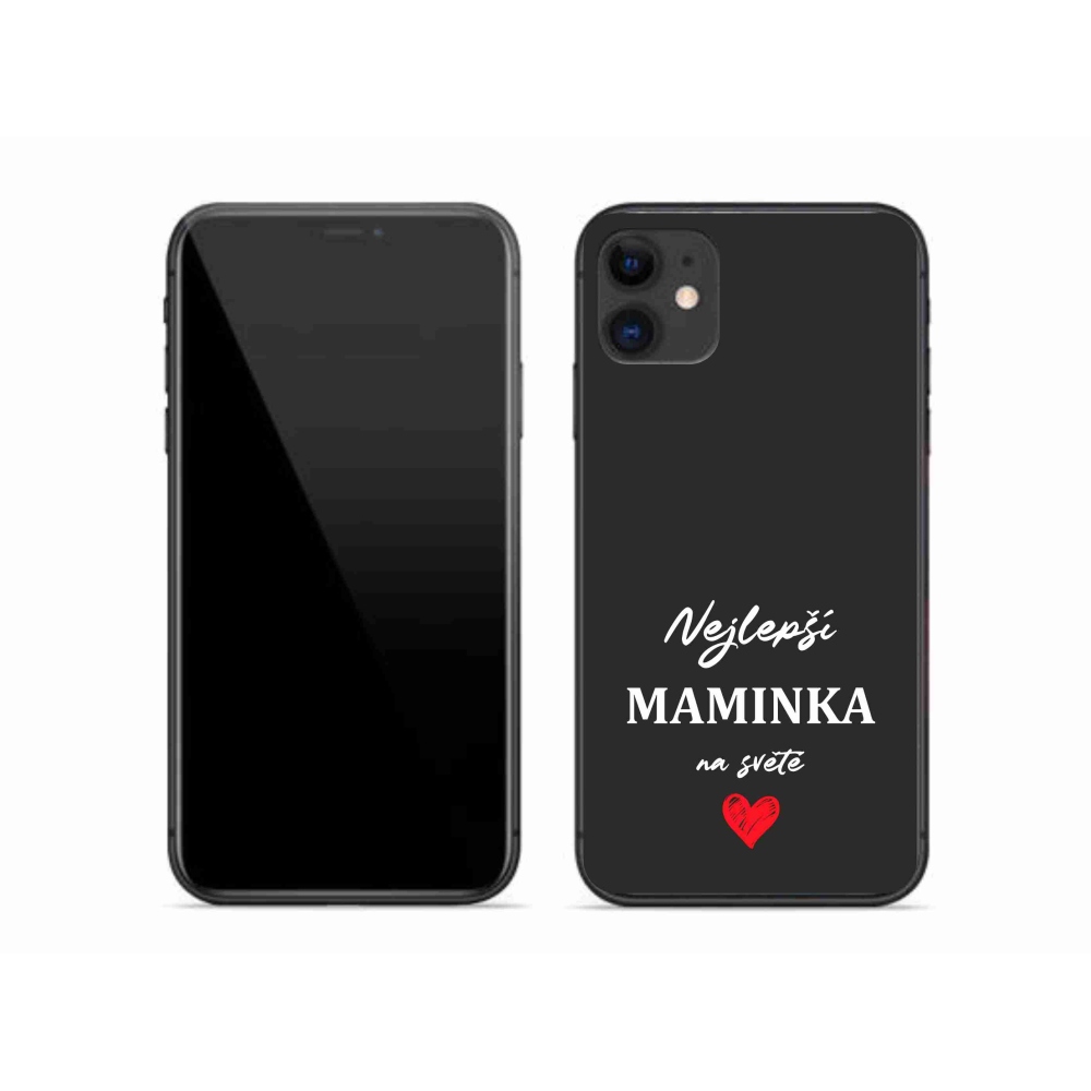 Gelový kryt mmCase na iPhone 11 - nejlepší maminka 1 černé pozadí