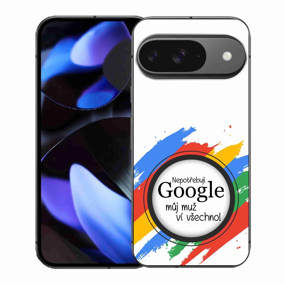 Gelový kryt mmCase na Google Pixel 9/9 Pro - muž ví všechno bílé pozadí