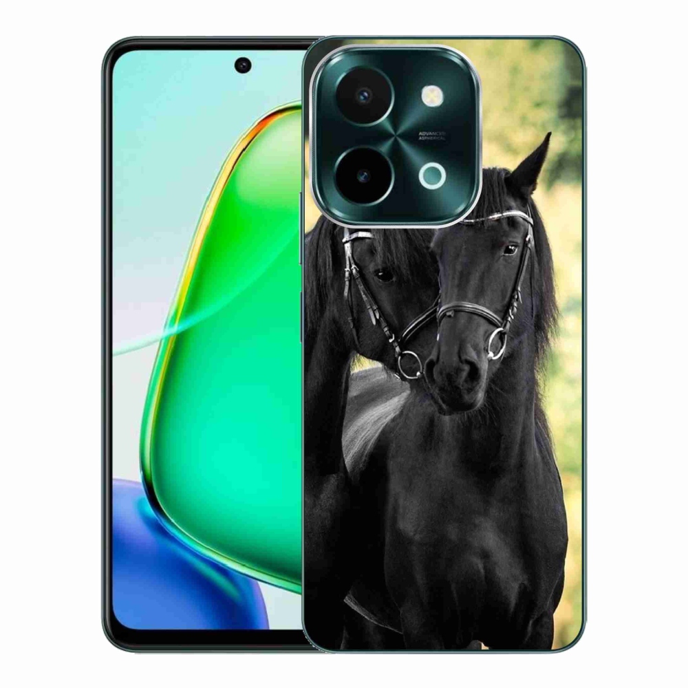 Gelový kryt mmCase na Vivo Y28 - dva černí koně