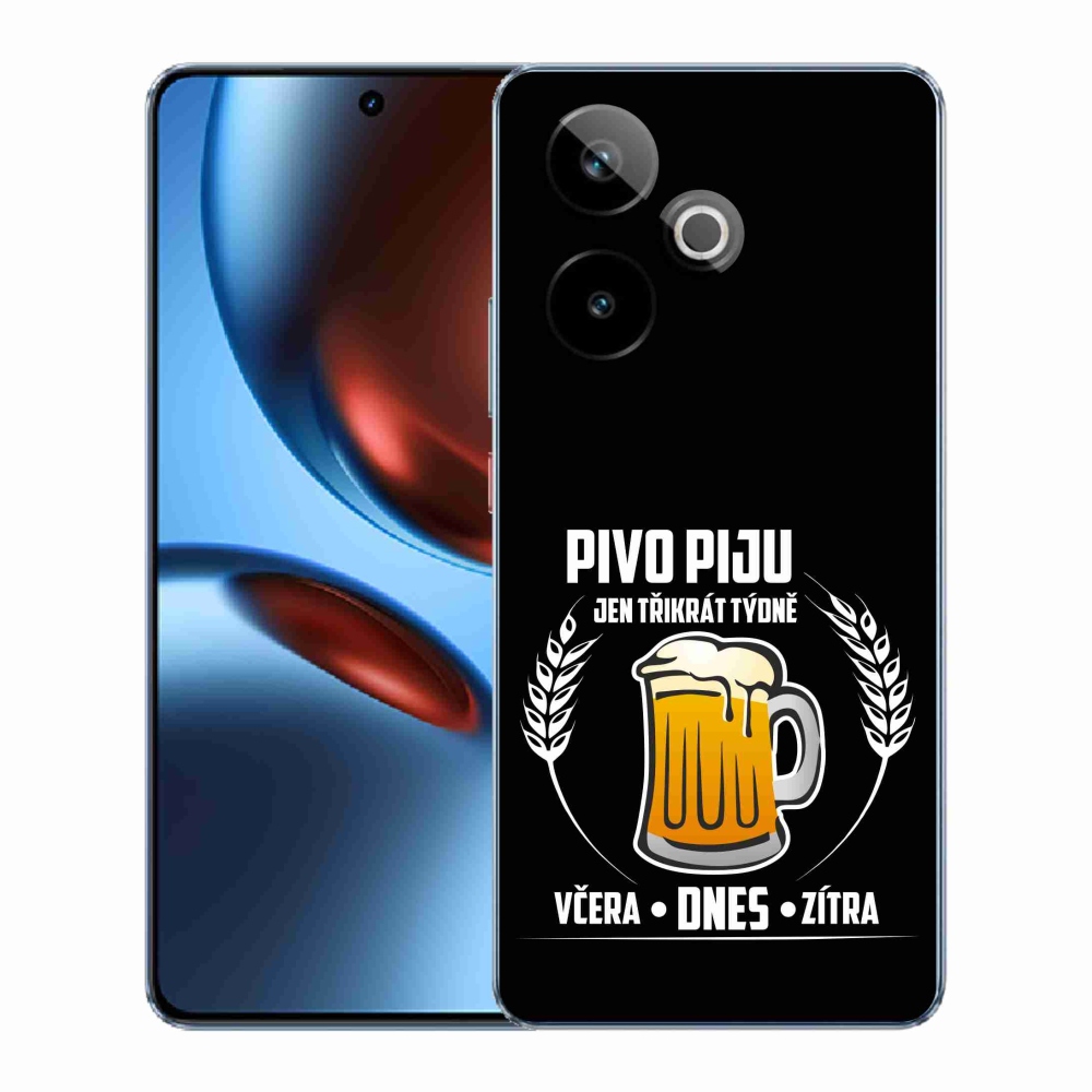 Gelový kryt mmCase na Realme GT 7 5G/GT 7T 5G - pivní motiv černé pozadí