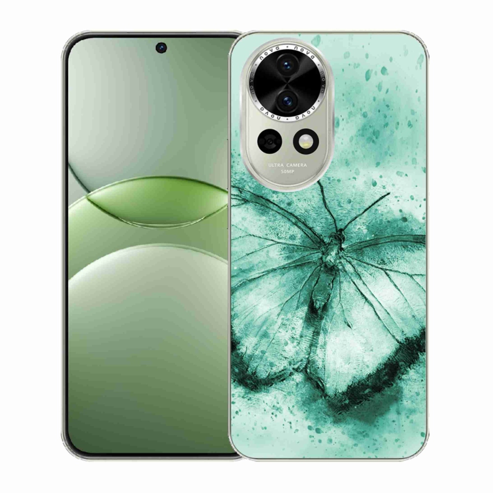 Gelový kryt mmCase na Huawei Nova 13 5G - zelený motýl