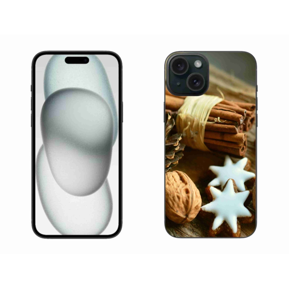 Gelový kryt mmCase na iPhone 15 Plus - skořice a perníčky