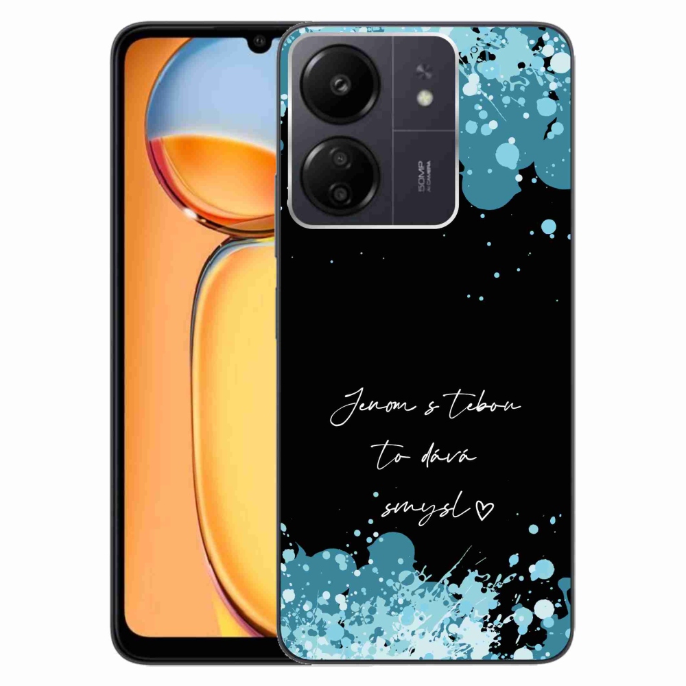 Gelový kryt mmCase na Xiaomi Poco C65/Redmi 13C - zamilovaný text černé pozadí