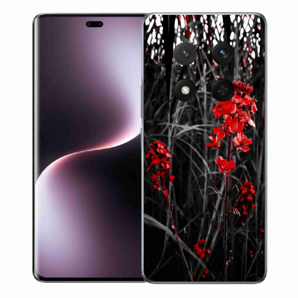 Gelový kryt mmCase na Honor Magic 7 Lite 5G - červená rostlina