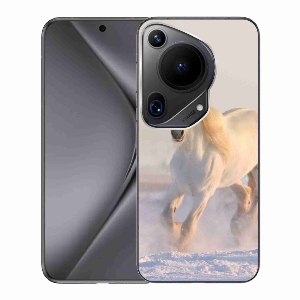 Gelový obal mmCase na Huawei Pura 70 Ultra - kůň ve sněhu