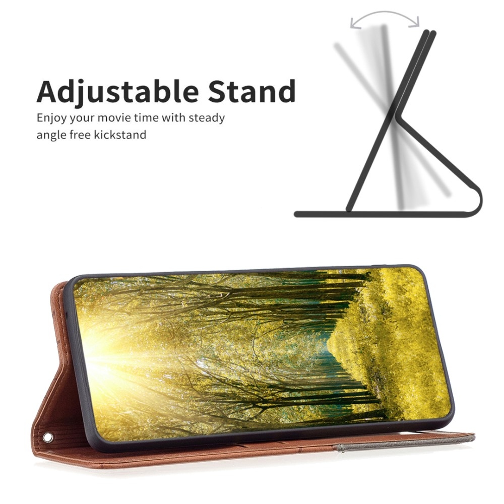Triangle knížkové pouzdro na Xiaomi Redmi Note 13 Pro 4G/Poco M6 Pro - hnědé
