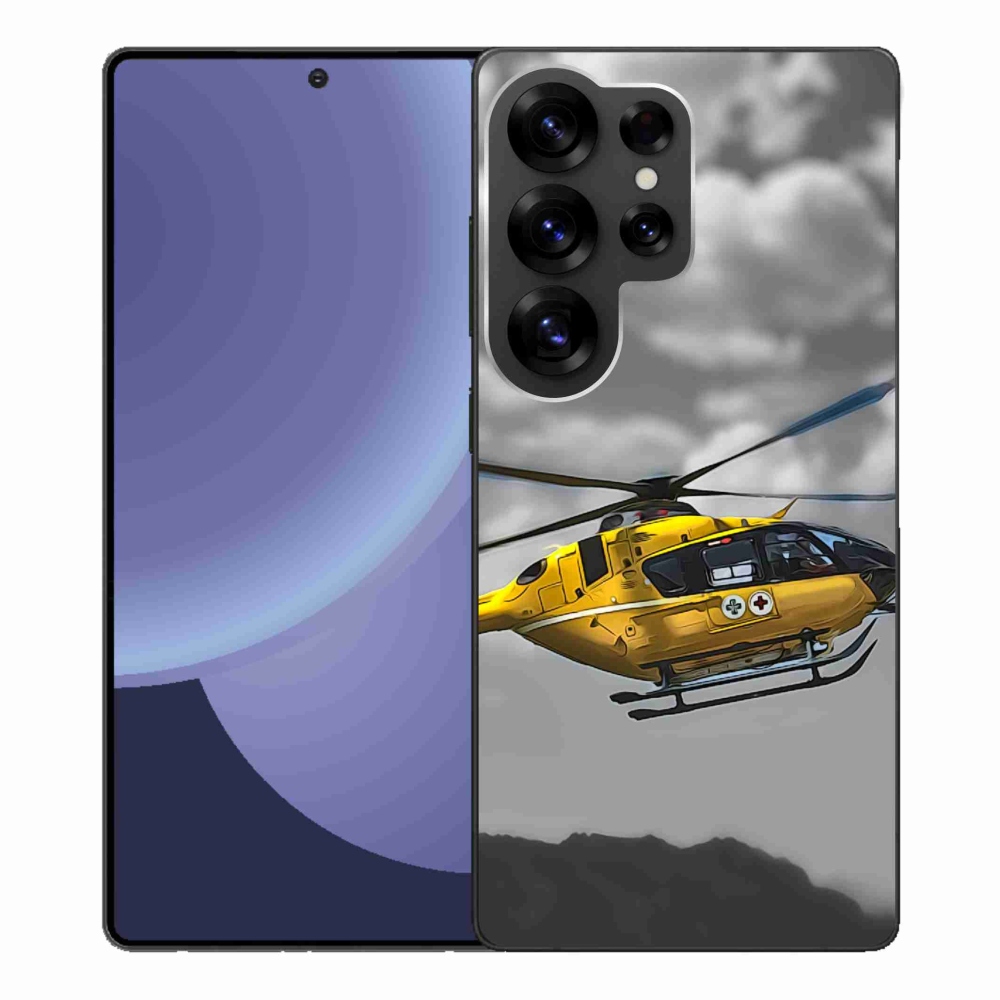 Gelový kryt mmCase na Samsung Galaxy S25 Ultra - žlutá helikoptéra