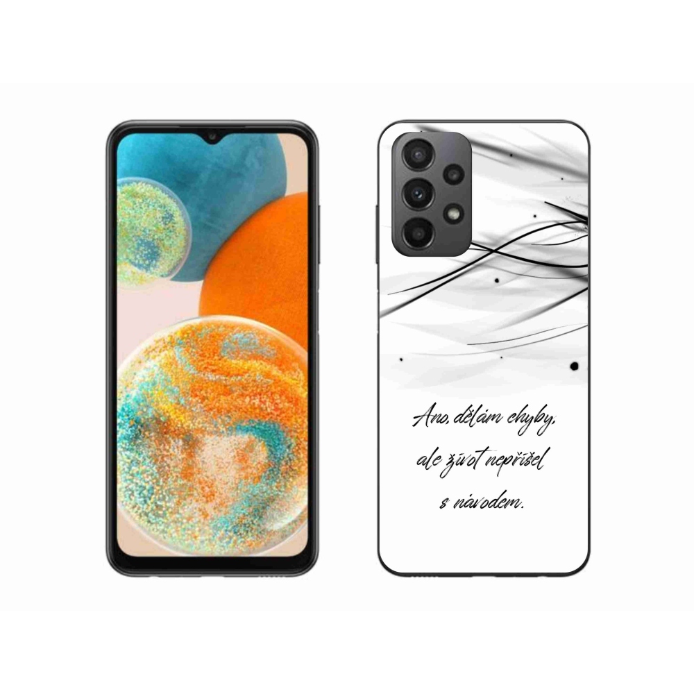 Gelový kryt mmCase na Samsung Galaxy A23 4G/5G - citát bílé pozadí