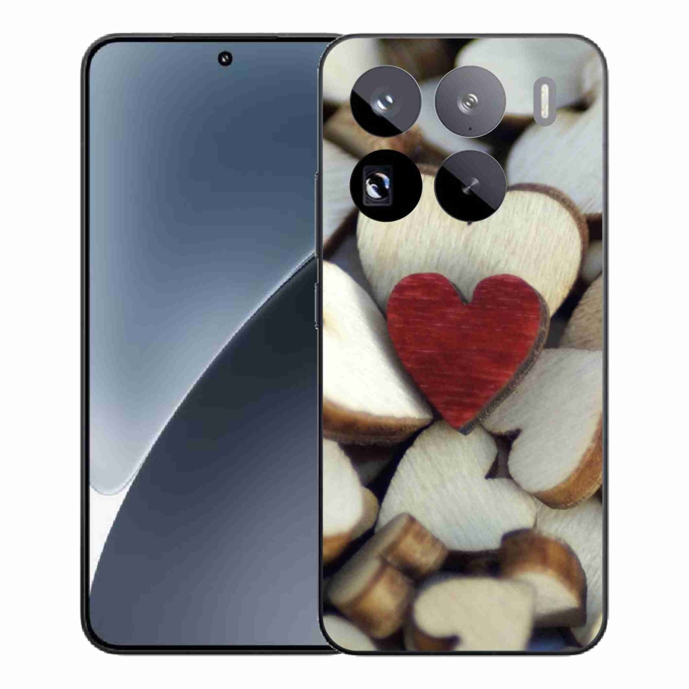 Gelový kryt mmCase na Xiaomi 15 Pro - gravírované červené srdce 