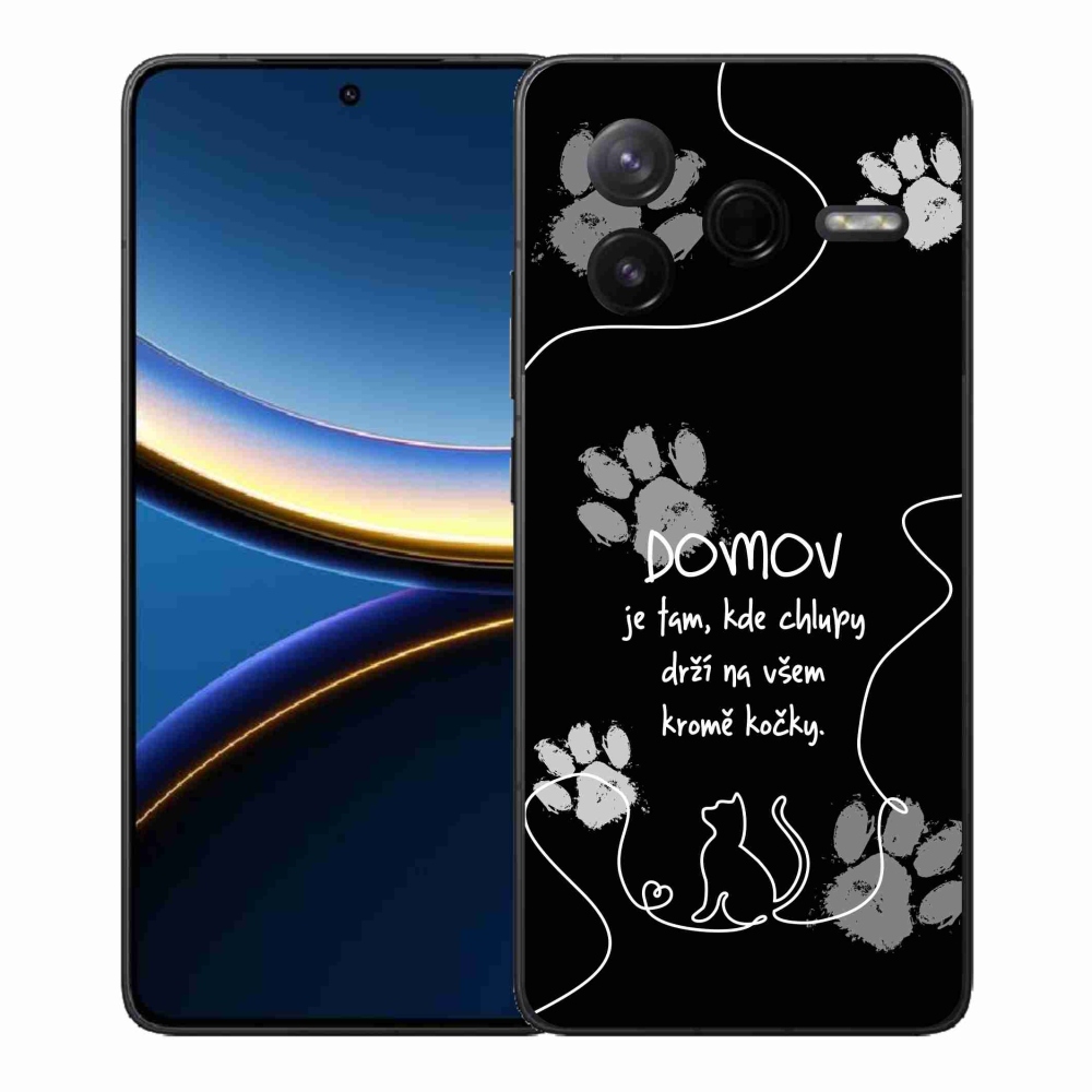 Gelový kryt mmCase na Xiaomi Poco F7 Pro - kočičí motiv černé pozadí