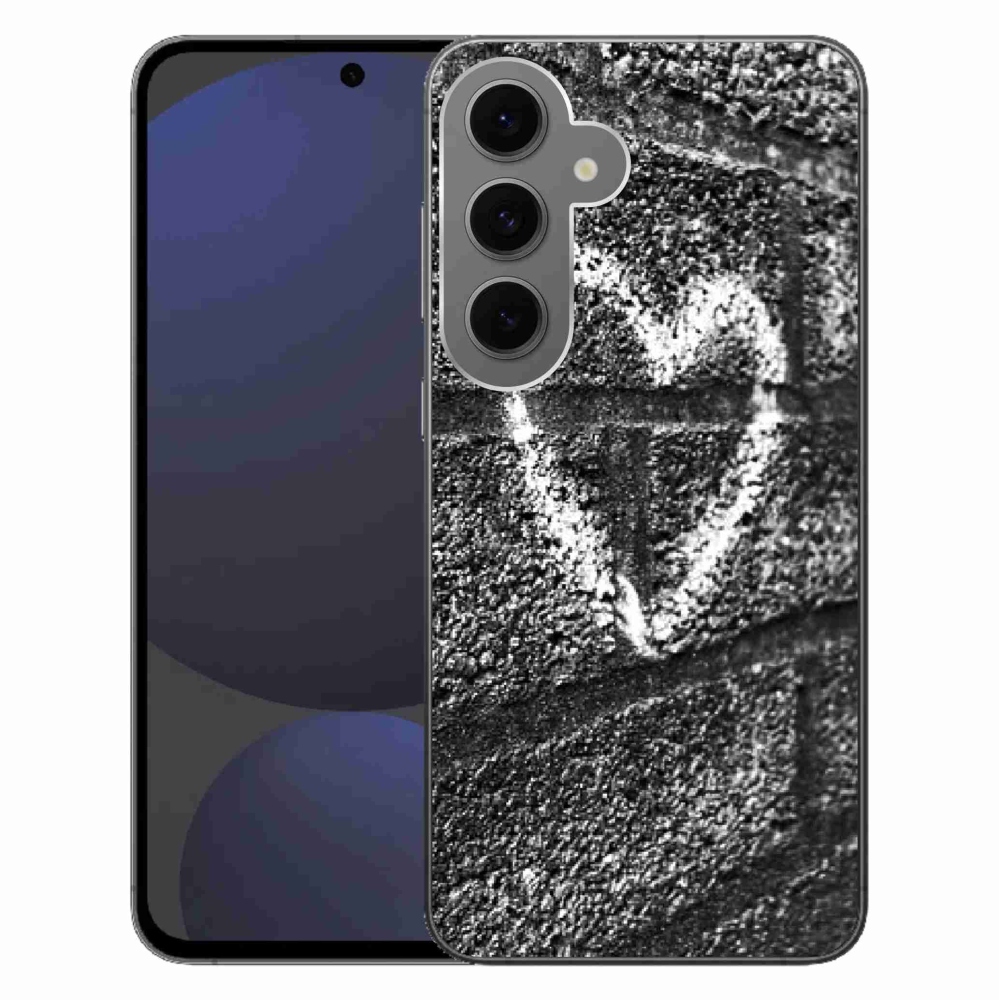 Gelový kryt mmCase na Samsung Galaxy S24 FE - srdce na zdi