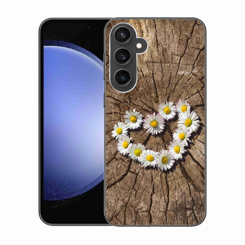 Gelový kryt mmCase na Samsung Galaxy S23 FE - srdce z kopretin