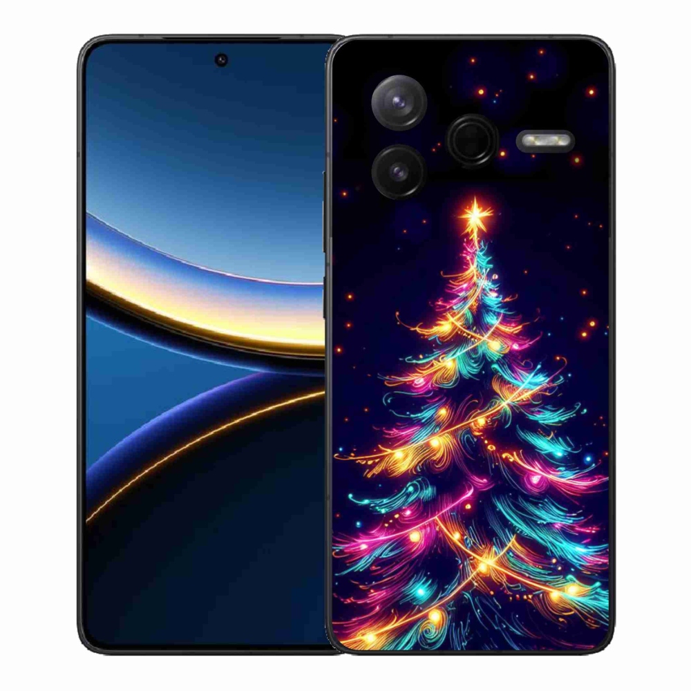 Gelový kryt mmCase na Xiaomi Poco F7 Pro - neonový vánoční stromek