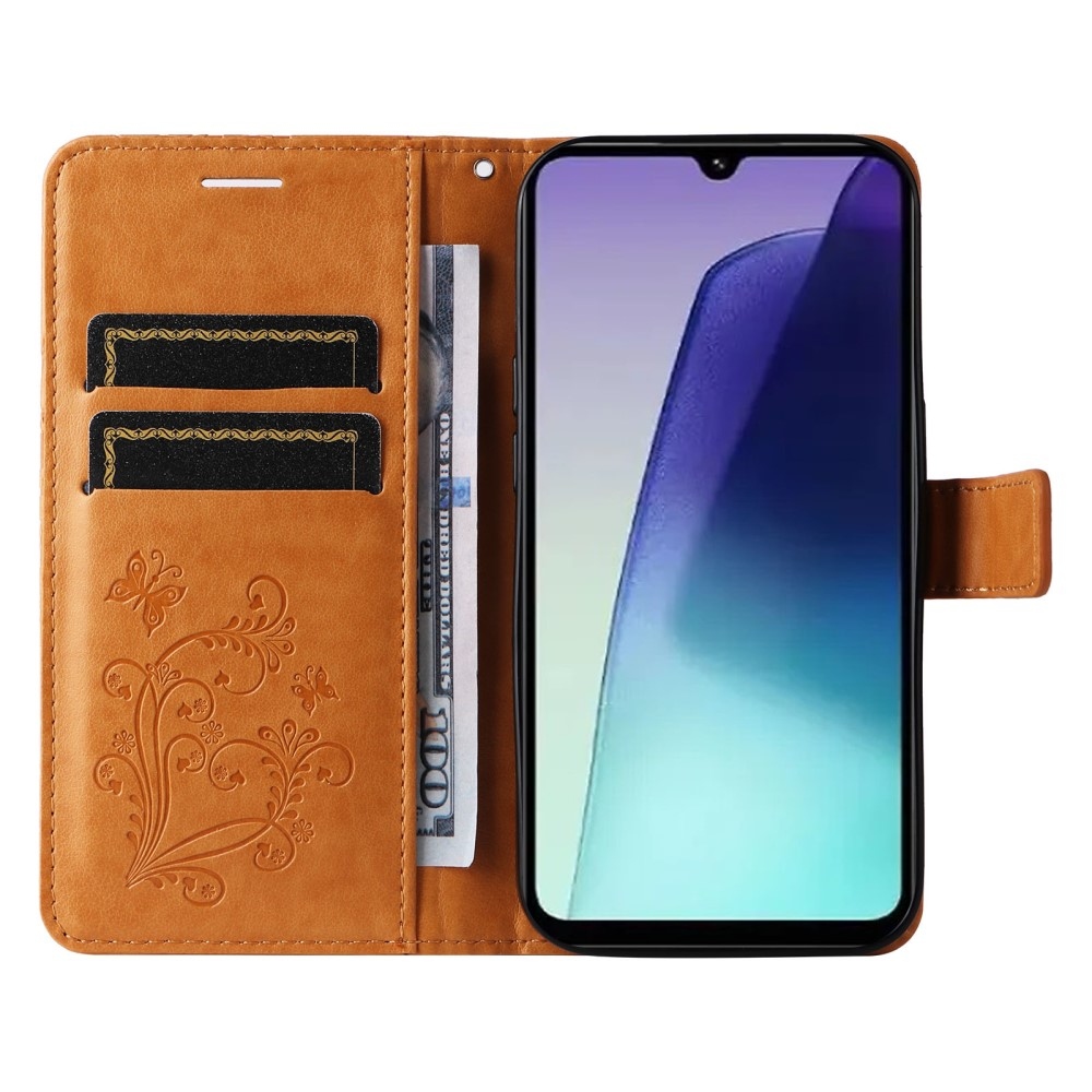 Big Butterfly knížkové pouzdro na Xiaomi Redmi 14C/Poco C75 - žluté