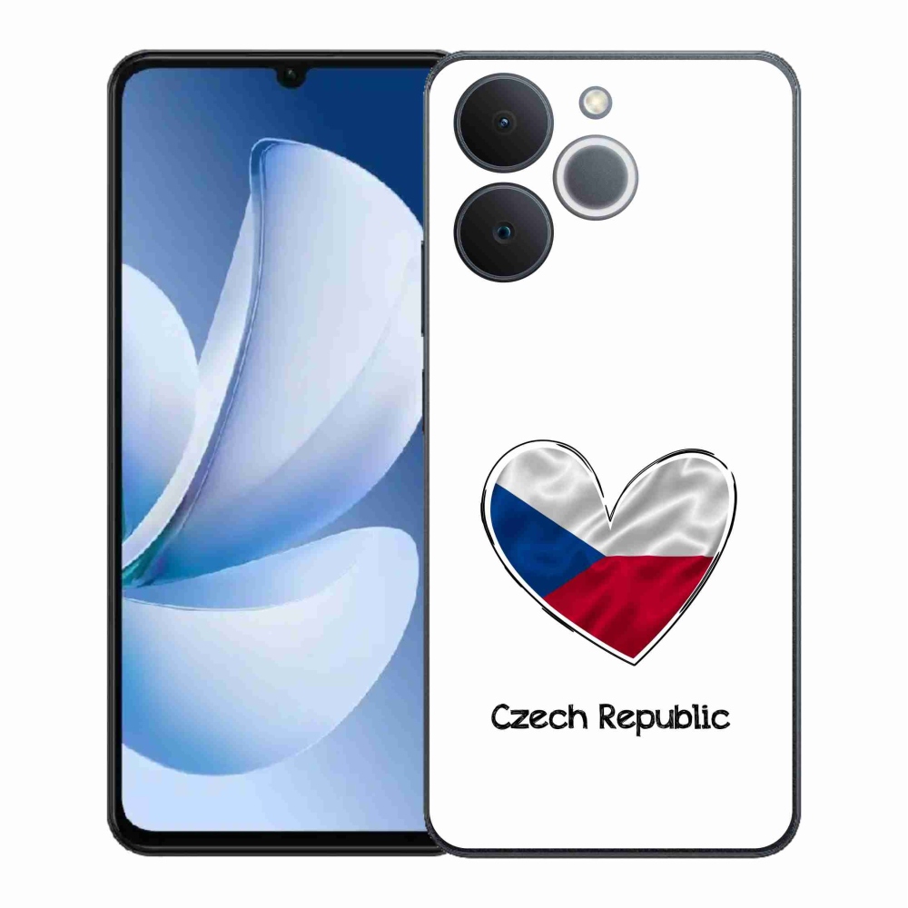 Gelový kryt mmCase na Realme Note 70T - vlajka srdce bílé pozadí