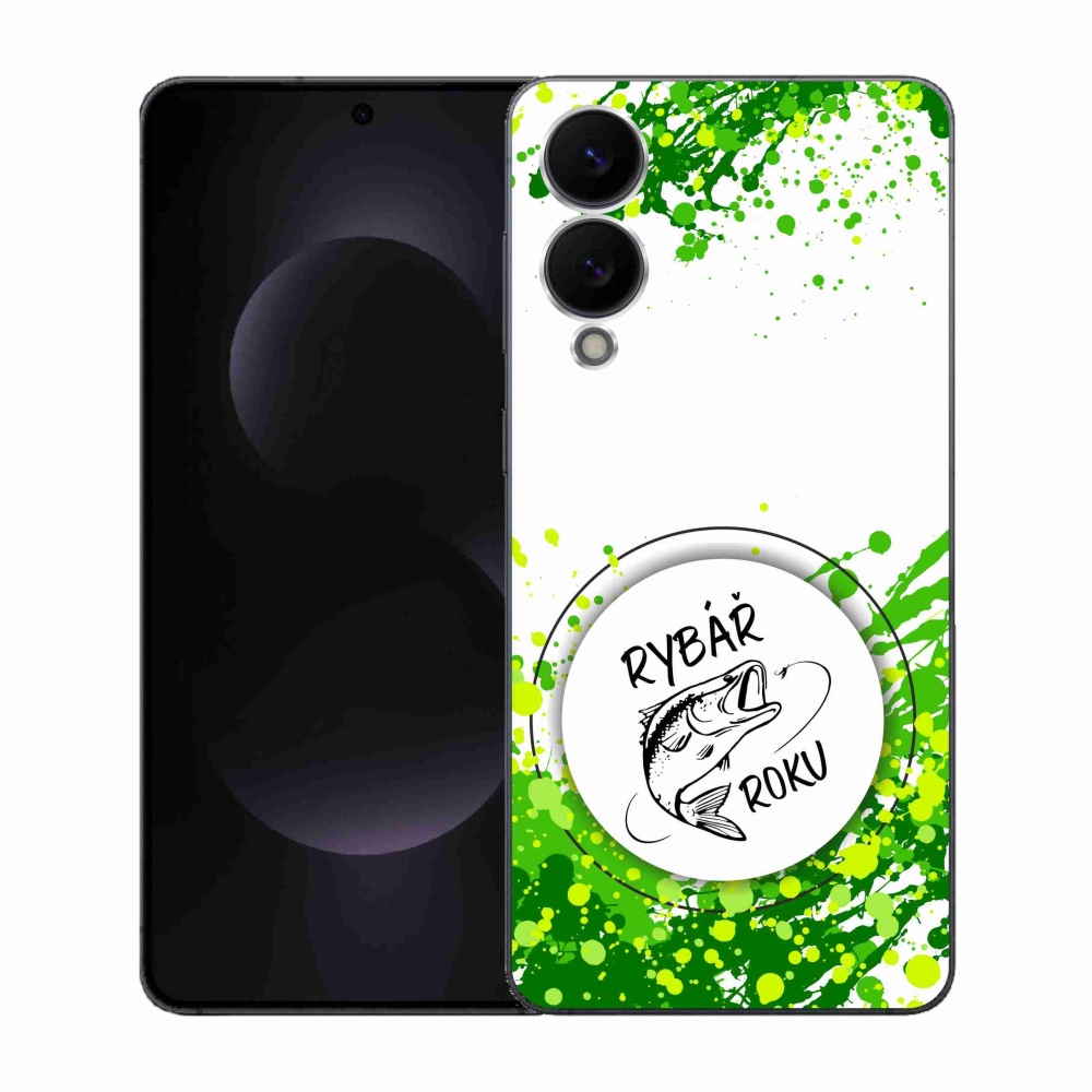 Gelový kryt mmCase na Samsung Galaxy S25 Edge - rybář roku bílé pozadí