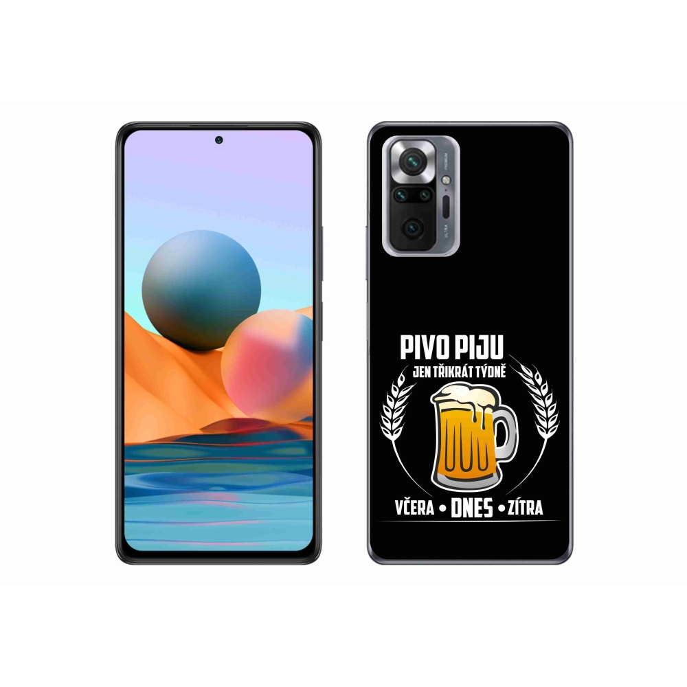 Gelový kryt mmCase na Xiaomi Redmi Note 10 Pro - pivní motiv černé pozadí