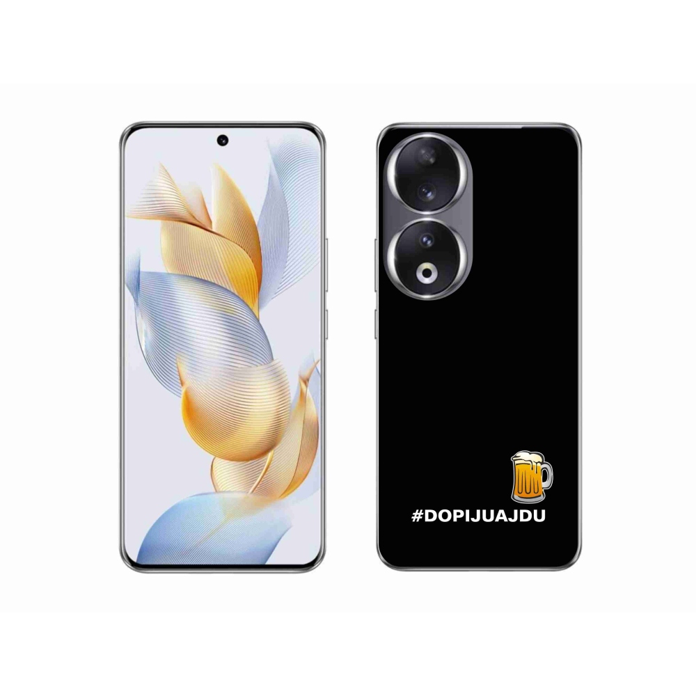 Gelový kryt mmCase na Honor 90 - pivní motiv 1 černé pozadí