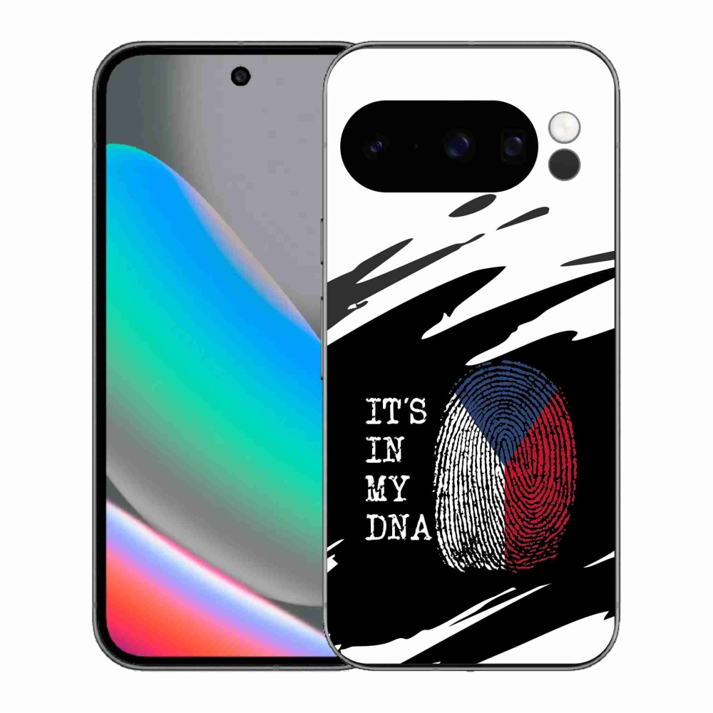 Gelový kryt mmCase na Google Pixel 10 Pro - vlajka otisk prstu černobílé pozadí