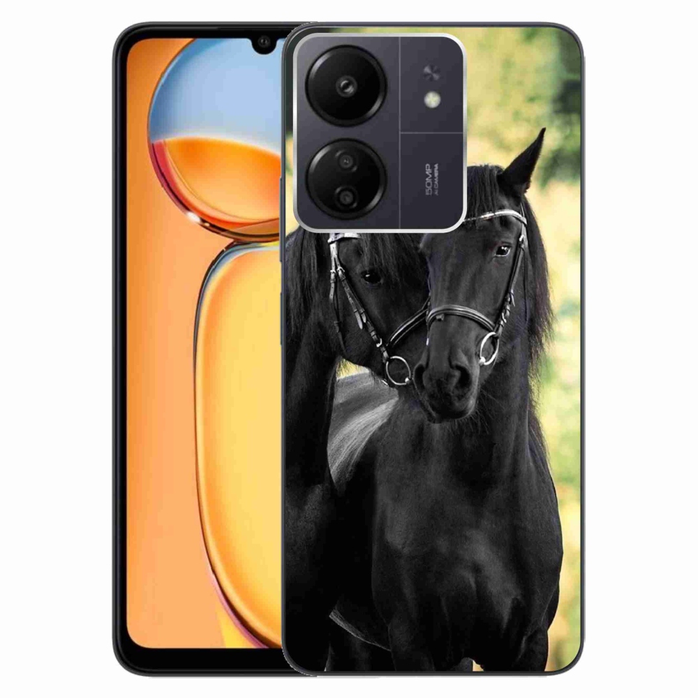 Gelový kryt mmCase na Xiaomi Poco C65/Redmi 13C - dva černí koně