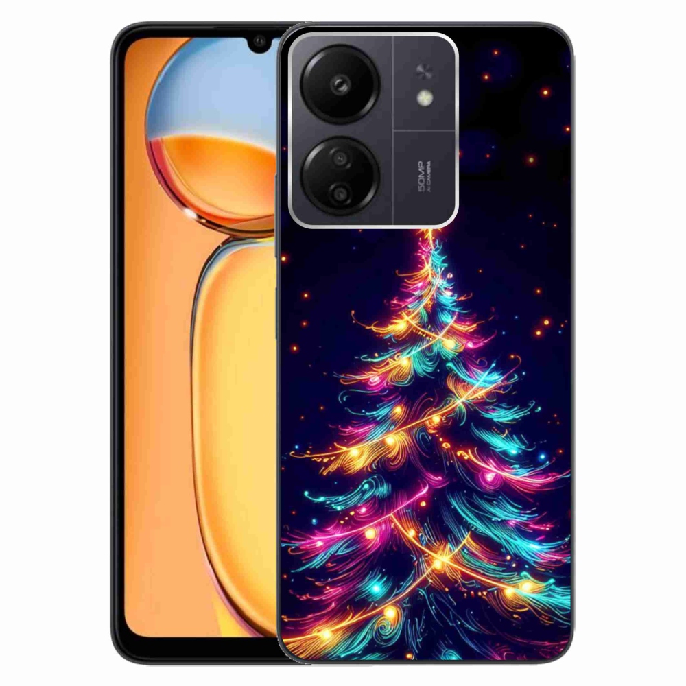 Gelový kryt mmCase na Xiaomi Poco C65/Redmi 13C - neonový vánoční stromek
