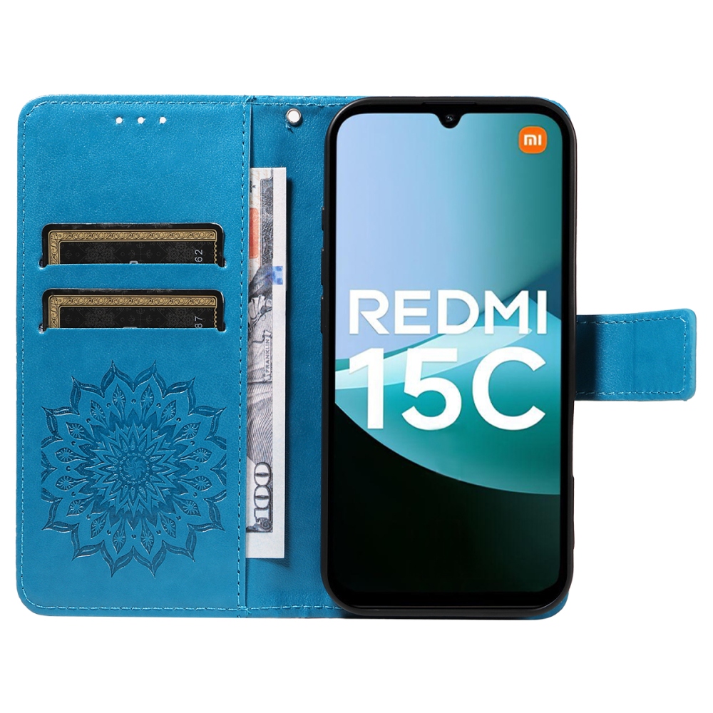 Sunflower knížkové pouzdro na Xiaomi Redmi 15C 4G/5G (173mm) - modré