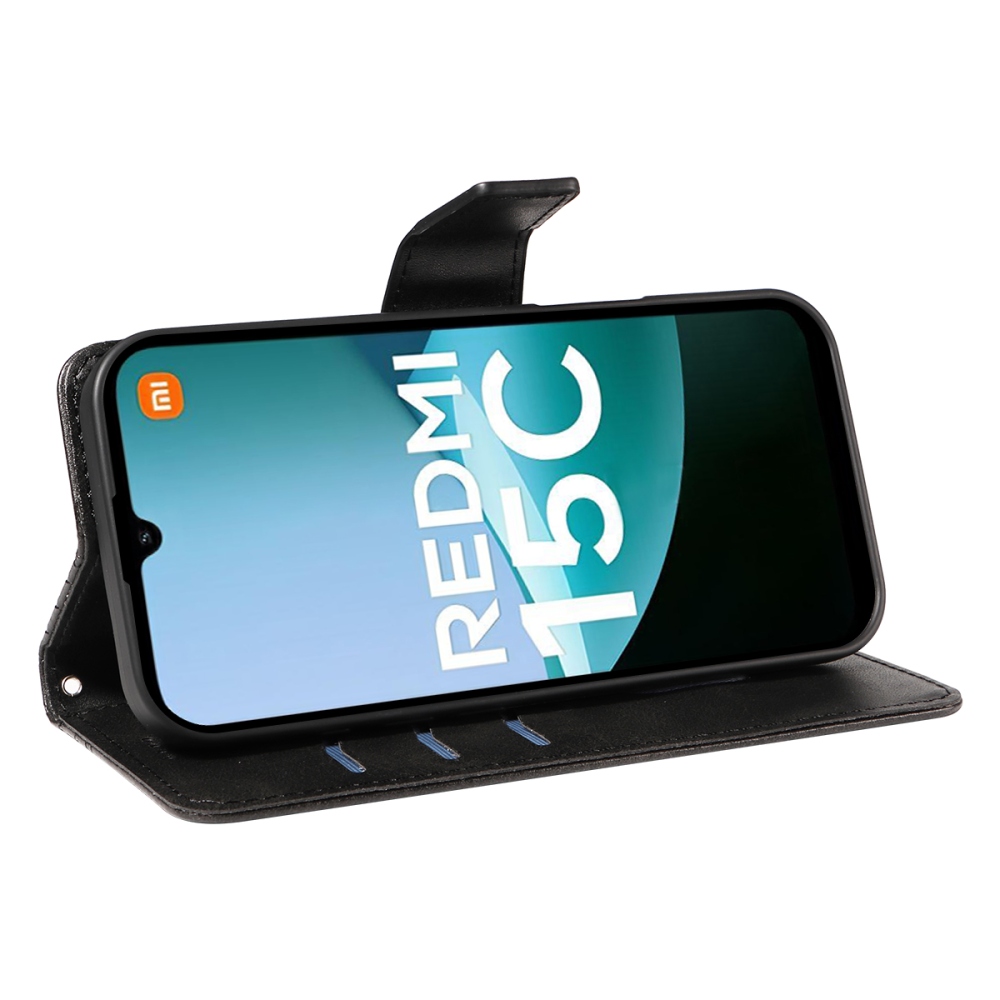 Grids knížkové pouzdro na Xiaomi Redmi 15C 4G/5G (173mm) - černé