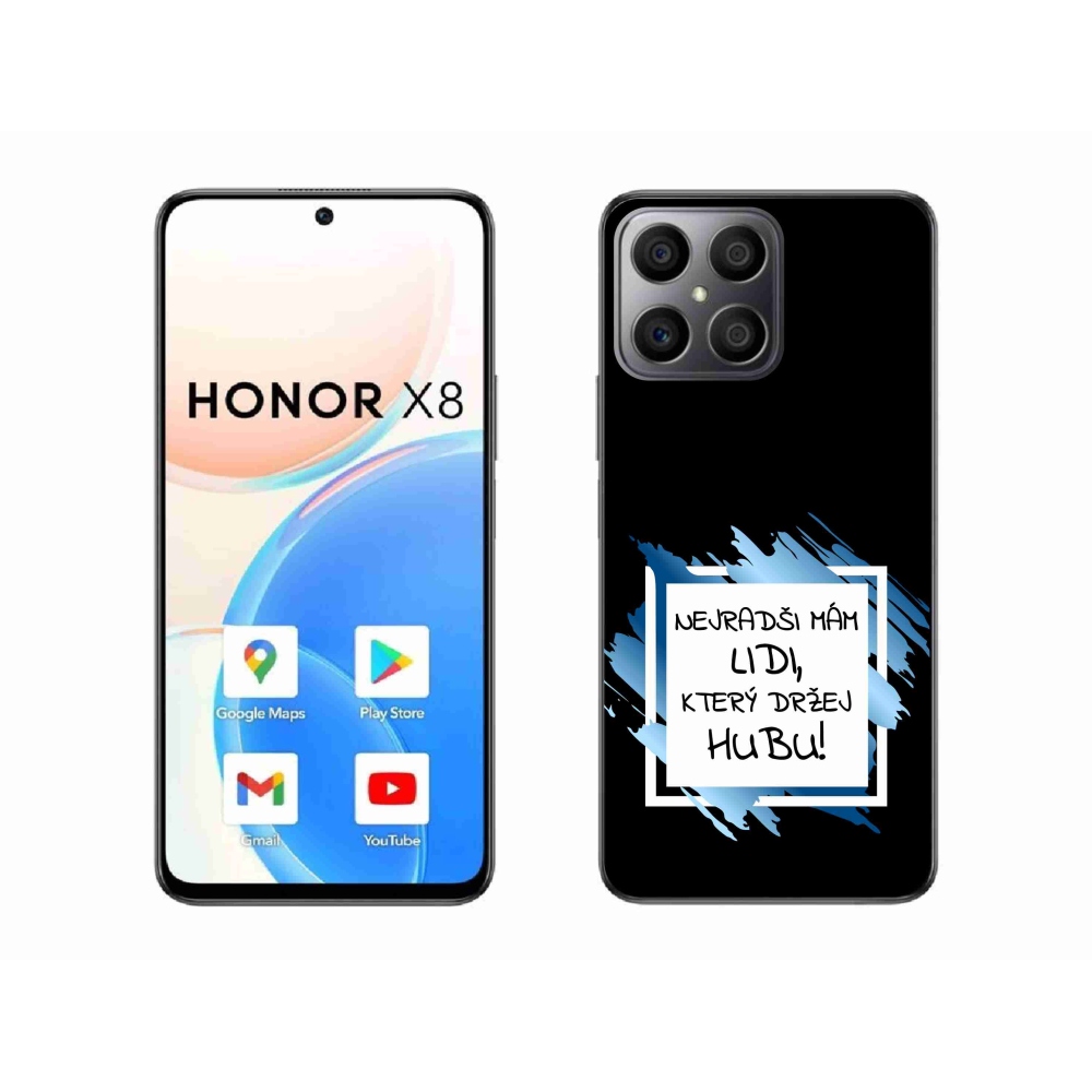 Gelový kryt mmCase na Honor X8 4G - vtipný text 7 bíločerné pozadí