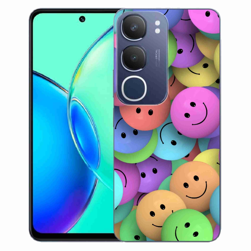 Gelový kryt mmCase na Vivo Y19s - barevní smajlíci