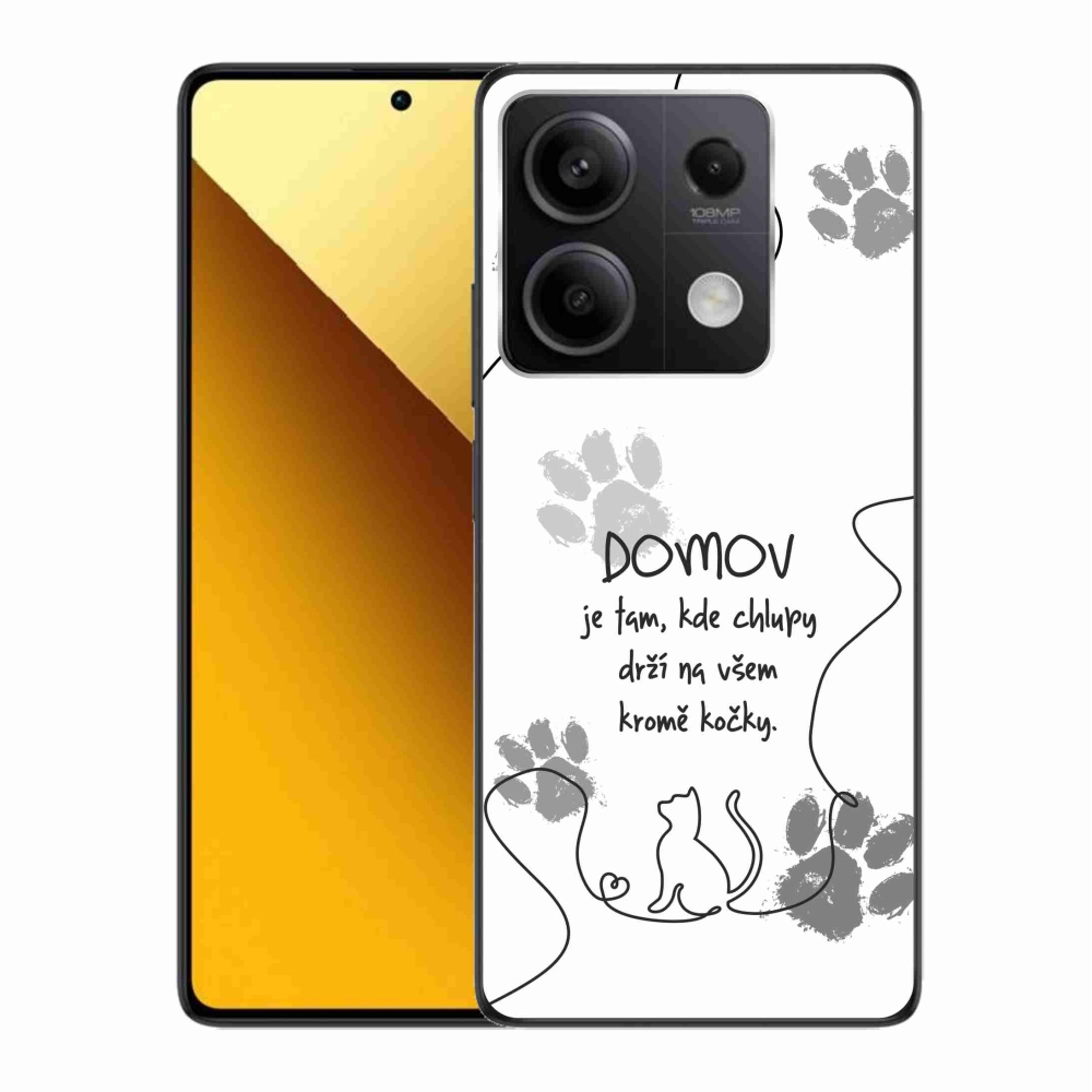 Gelový kryt mmCase na Xiaomi Redmi Note 13 5G - kočičí motiv bílé pozadí