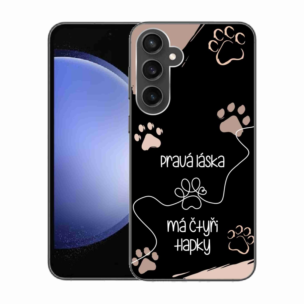 Gelový kryt mmCase na Samsung Galaxy S23 FE - psí motiv 1 černé pozadí