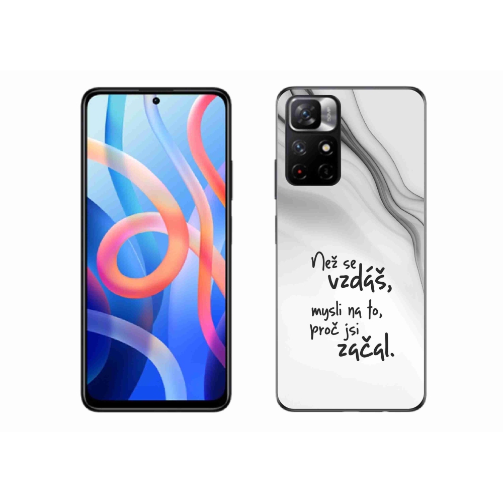 Gelový kryt mmCase na Xiaomi Redmi Note 11S 5G - citát 2 bílé pozadí